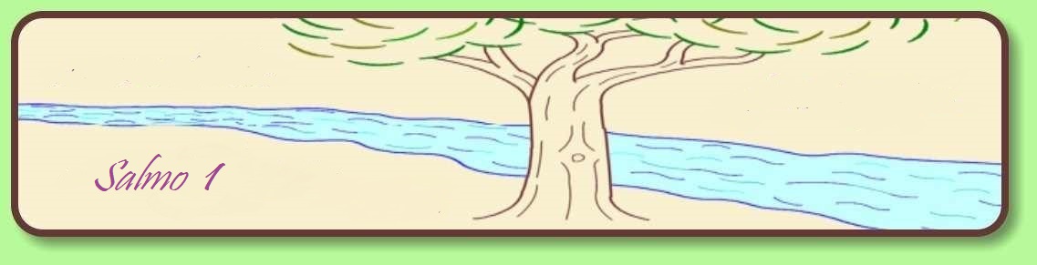 Imagem de uma árvore plantada junto a correntes de água, com uma referência textual ao Salmo 1.